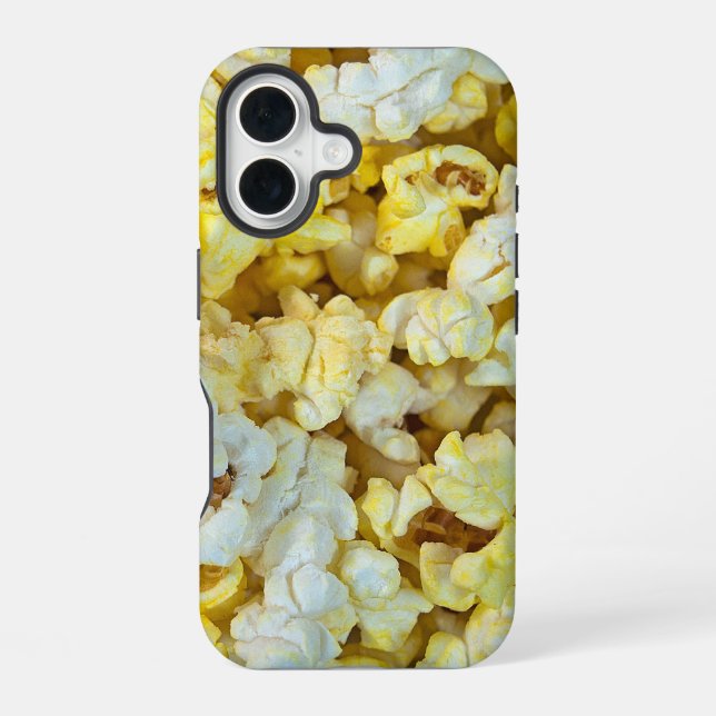 Buttered Popcorn Macro iPhone 16 Hülle (Rückseite)