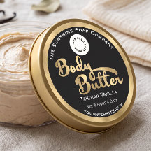 Butteretikett aus schwarzem und goldfarbenem Unter