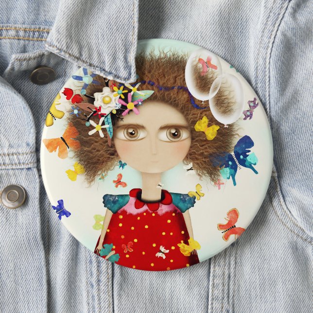 Butterfells Puppe Afro Hair Doll Button (Beispiel)