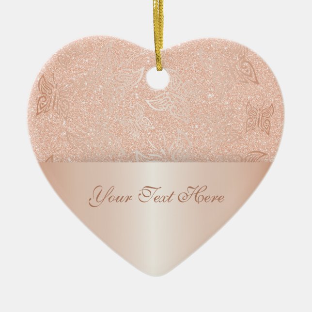 Butterfells Rose Gold Personalize Keramik Ornament (Vorne)