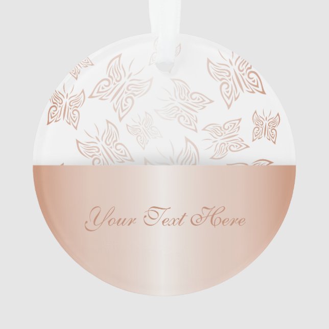 Butterfells Rose Gold Personalize Ornament (Rückseite)