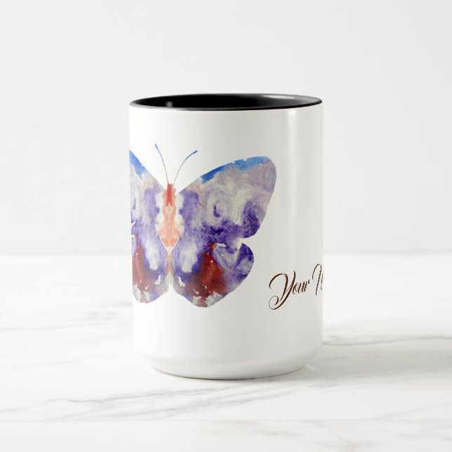 Butterfells Watercolor Art Individuelle Name Tasse (Zentrum)