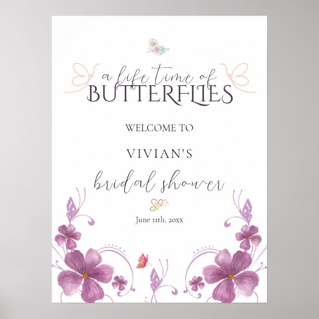 Butterfets Brautparty Digital Welcome Poster (Vorne)