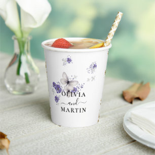 Butterfets Script Wedding Paper Cups Pappbecher