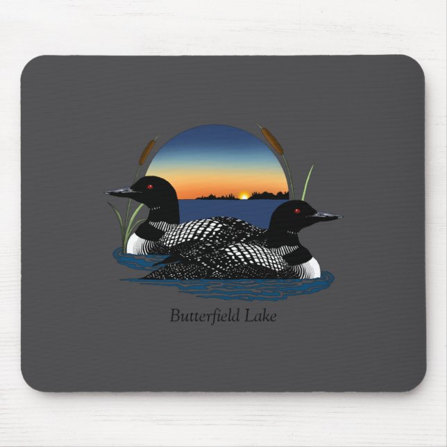 Butterfield Lake Loon Paar  Mousepad (Vorne)