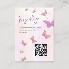 Butterfisch Brautparty Registry QR Code Begleitkarte