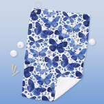 Butterfisch Watercolor Blue Golfhandtuch<br><div class="desc">Indigoblaue Schmetterlingsfarbe.</div>