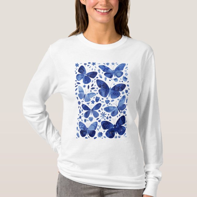 Butterfisch Watercolor Blue T-Shirt (Vorderseite)