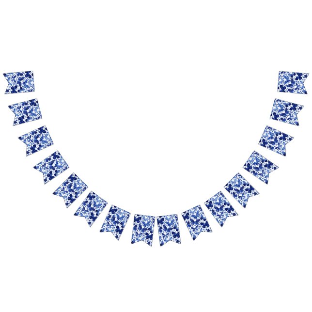 Butterfisch Watercolor Blue Wimpelkette (Alle)