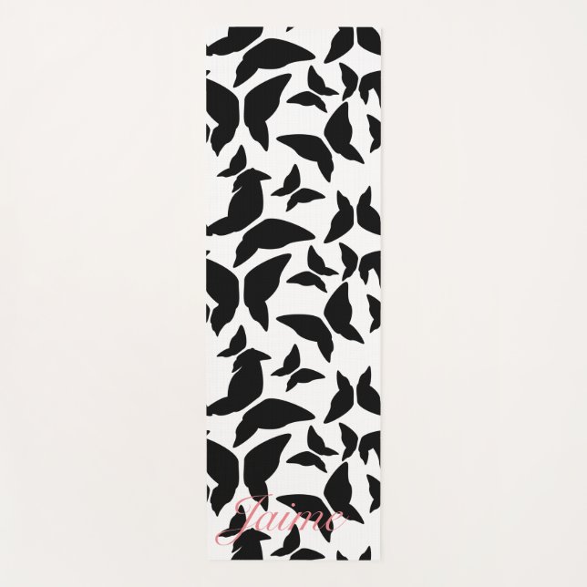 Butterfische Black Pattern Yoga Mat Yogamatte (Vorderseite)