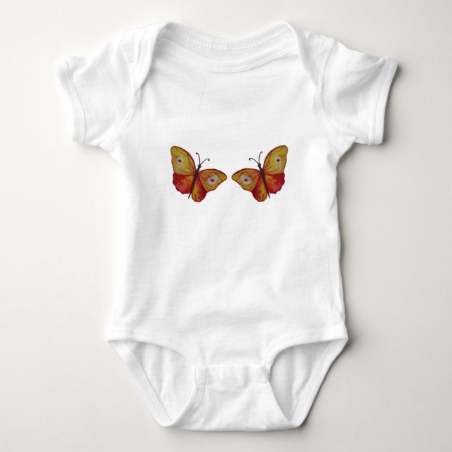 Butterfische Orange Watercolor Baby Bodysuit Baby Strampler (Vorderseite)