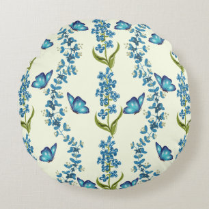 Butterfische & Spiral Florals Rundkissen Rundes Kissen