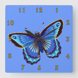 Butterfiy Blau Wanduhr