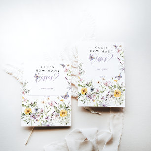 Butterflay Lila floral Brautparty Kisses Game Begleitkarte