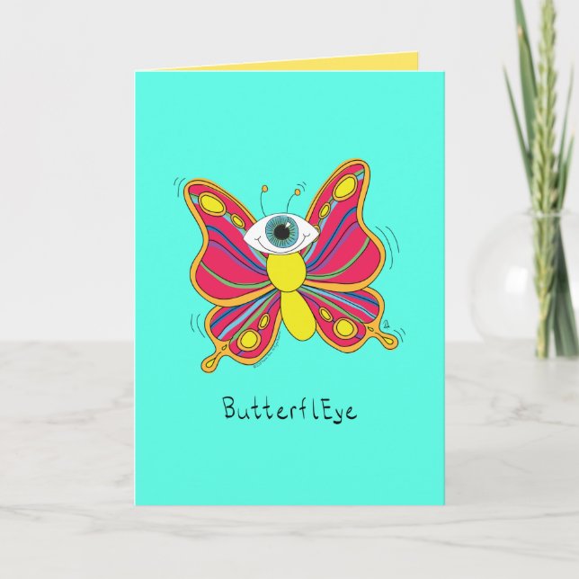 ButterflEYE - Cyclops Butterfly Grußkarte Karte (Vorderseite)