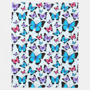 Butterfliegen Girly Aquamarin Large Fleecedecke