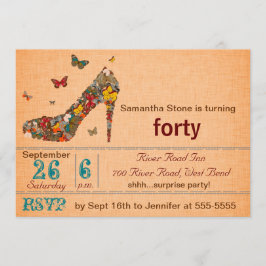 Butterfliegen High Heel 40. Geburtstag Einladung