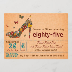 Butterfliegen High Heel 85. Geburtstag Einladung