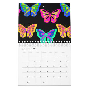 Butterfliegen Lepidopterous Vaporwave Lebende Farb Kalender