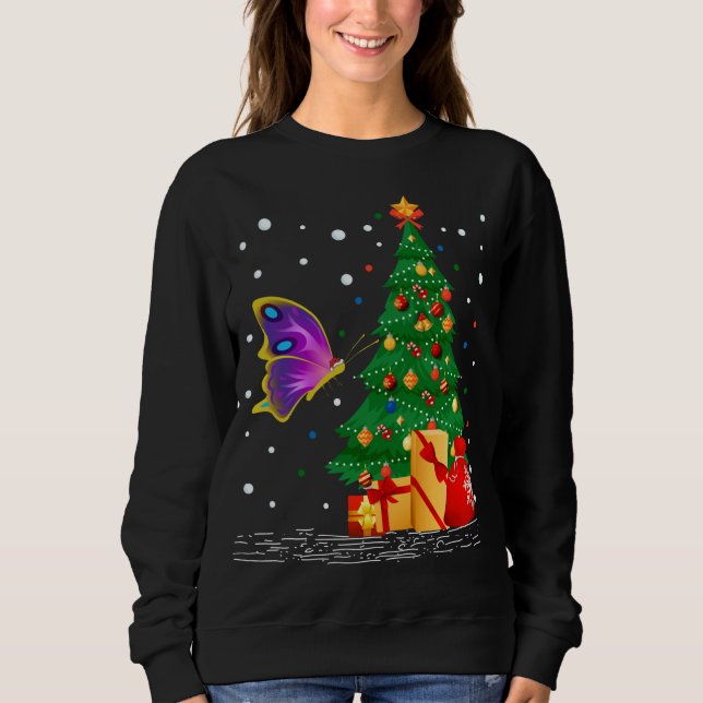 Butterfliegen Lover Geschenke Weihnachtsmannmütze  Sweatshirt (Vorderseite)