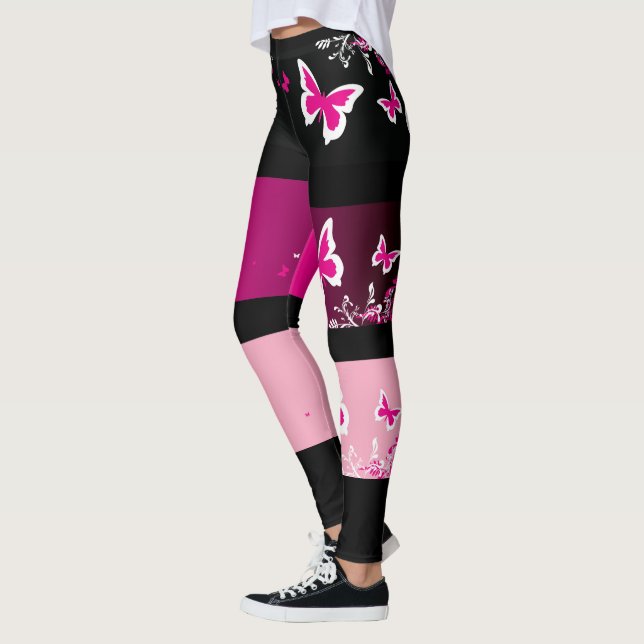Butterfliegen-Streifen Leggings (Links)