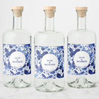 Butterfliegen Watercolor Indigo Blue Modern Boho