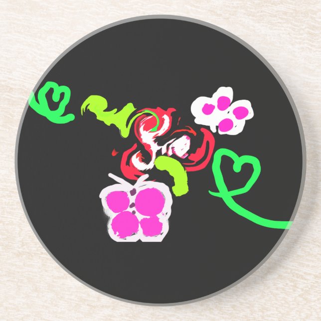 Butterflies and Roses valentine  Getränkeuntersetzer (Vorne)