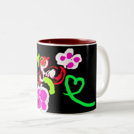 Butterflies and Roses valentine  Zweifarbige Tasse