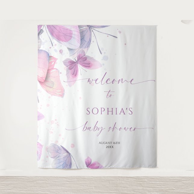 Butterflies Babydusche Wandteppich (Vorderseite)