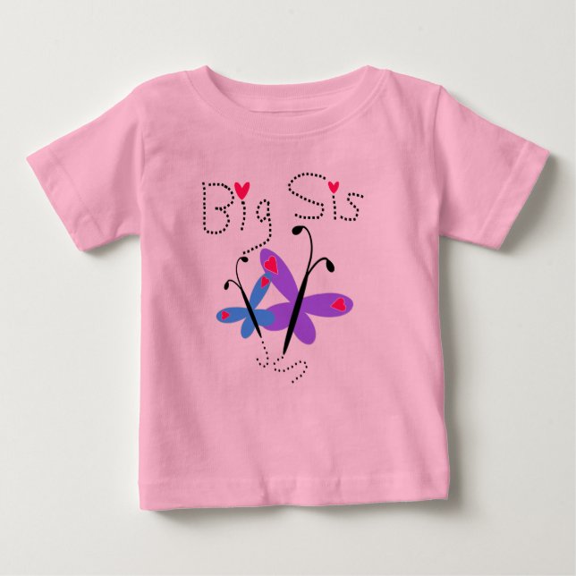Butterflies Big Sis Baby T-shirt (Vorderseite)