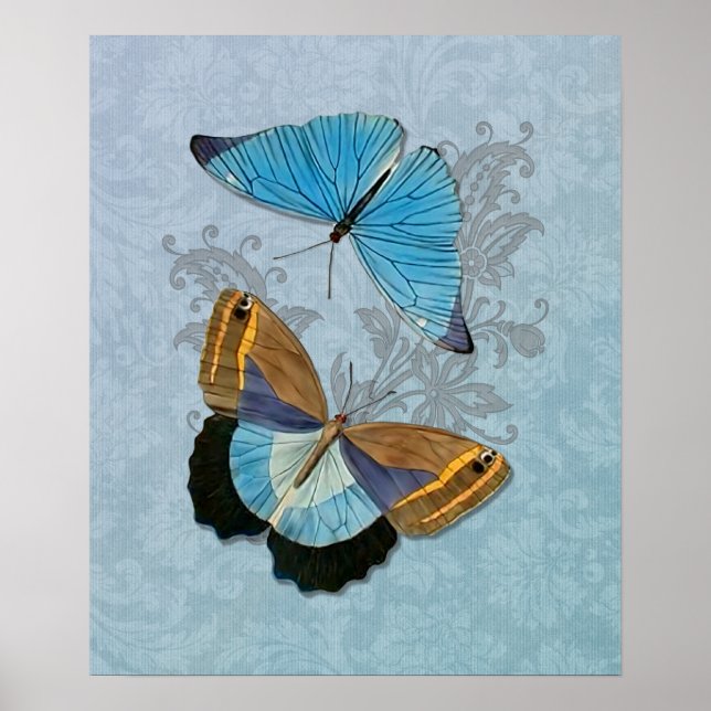 Butterflies Blau Poster (Vorne)