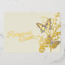Butterflies Braun Gold Hochzeit Probe Dinner