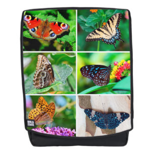 Butterflies Collage Peacock Blue Tiger Frack Rucksack