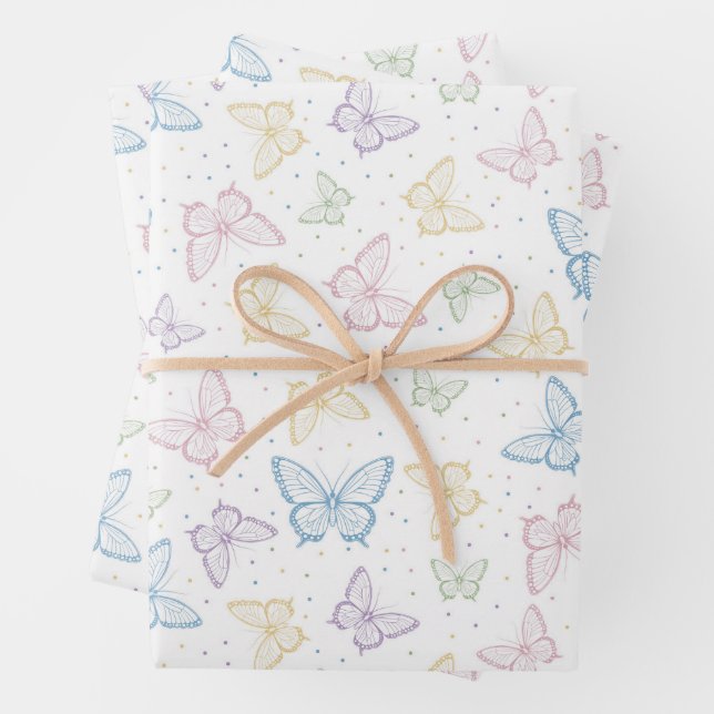 Butterflies Geburtstagsparty Shower Wedding Geschenkpapier Set (Beispiel)