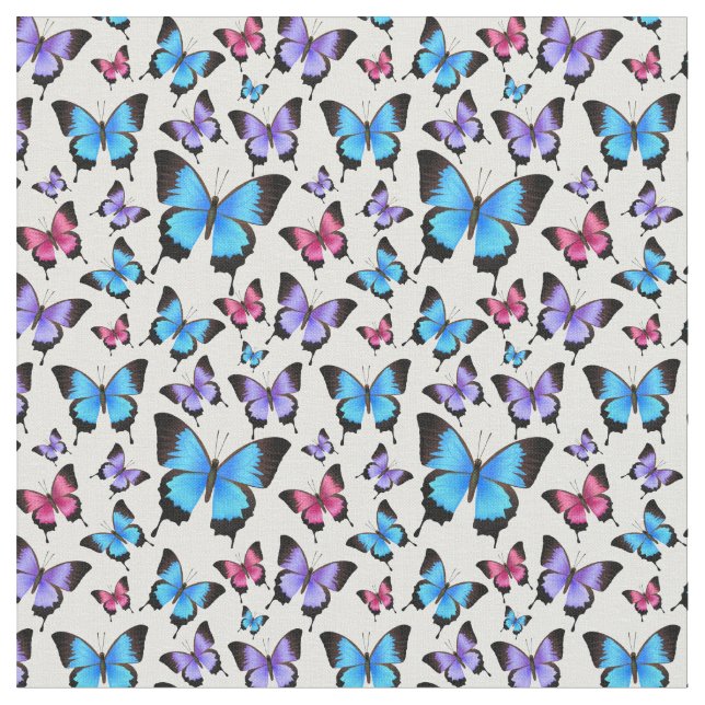 Butterflies Girly Fabric Stoff (Nahaufnahme)