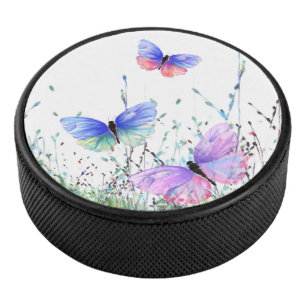 Butterflies Hockey Puck