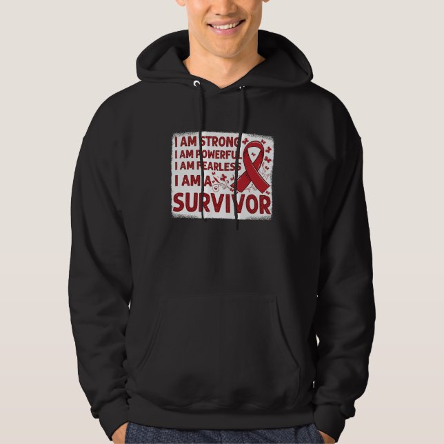Butterflies I Wear Red For my mom Heart Disease Aw Hoodie (Vorderseite)