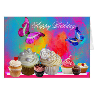 BUTTERFLIES JUMMY KUPCAKES, FARBIGER GEBURTSTAG