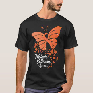 Butterflies & Orange Ribbon Multiple Sclerosis Awa T-Shirt