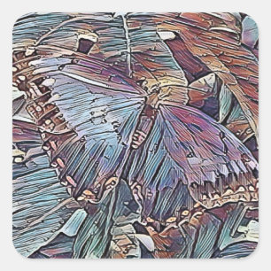 BUTTERFLIES QUADRATISCHER AUFKLEBER