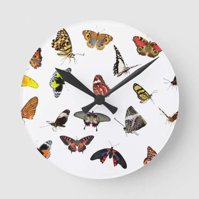 BUTTERFLIES RUNDE WANDUHR (Vorderseite)