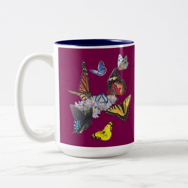 butterflies sobriety symbol slogan2 mug zweifarbige tasse (Links)
