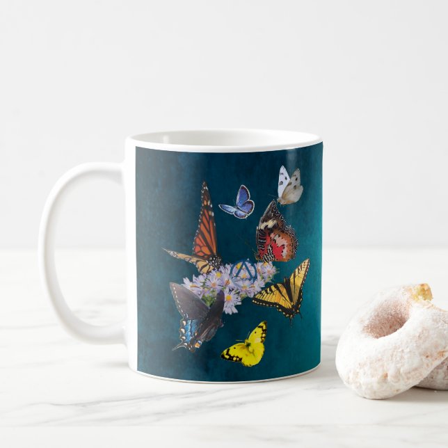 butterflies sobriety symbol slogan mug kaffeetasse (Mit Donut)