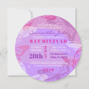 BUTTERFLIES & STARS Round Bat Mitzvah Einladung