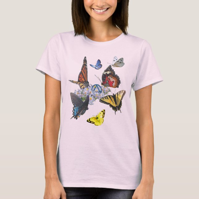 butterflies with circle triangle 26 rev T-Shirt (Vorderseite)