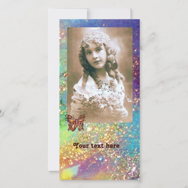 BUTTERFLUKT IN GLITZERN, leuchtend lila rosa blaue (Vorderseite)