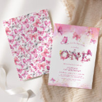 Butterfly 1. Geburtstag Baby Girl Pink Gold Staub