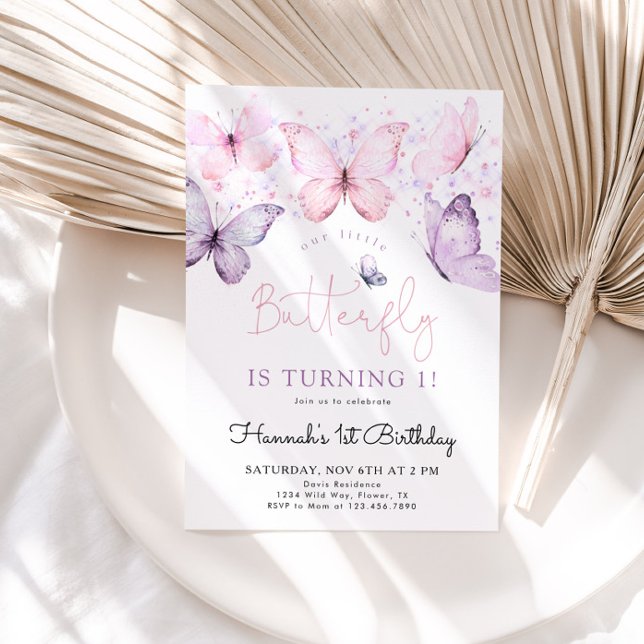 Butterfly 1. Geburtstagslädlerin Einladung (Von Creator hochgeladen)