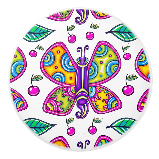 Butterfly 1 Keramik Knoblauch Keramikknauf (Vorderseite)