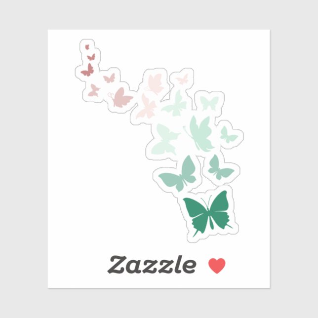 Butterfly 3" x 3" Vinyl-Aufkleber nach Maß geschni Aufkleber (Blatt)